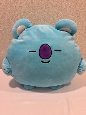 BT21 Koya Koala Face Official LINE FRIENDS Blue Round Cushion Plush Pillow 12"